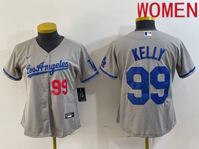 Women Los Angeles Dodgers 99 Kelly Grey 2024 Nike Game MLB Jersey style 6